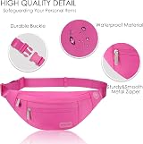 MAXTOP Large Bumbag Waist Fanny Pack with Headphone Jack 4 Pockets Rose Red view 4