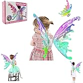 Johehe Fairy Glowing Wings for Girls,Sparkling Wings with LED Lights,Electric Butterfly-Wings for Women,Perfect Fairy Costume and Party Decoration