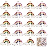 SUNNYCLUE 1 Box 80Pcs 2 Styles Alloy Enamel Rainbow Charm Weather Cloud Colorful Charms for Jewelry Making Charms Bulk Metal Bracelet Earrings Necklace Keychain Supplies DIY Craft Findings Adult