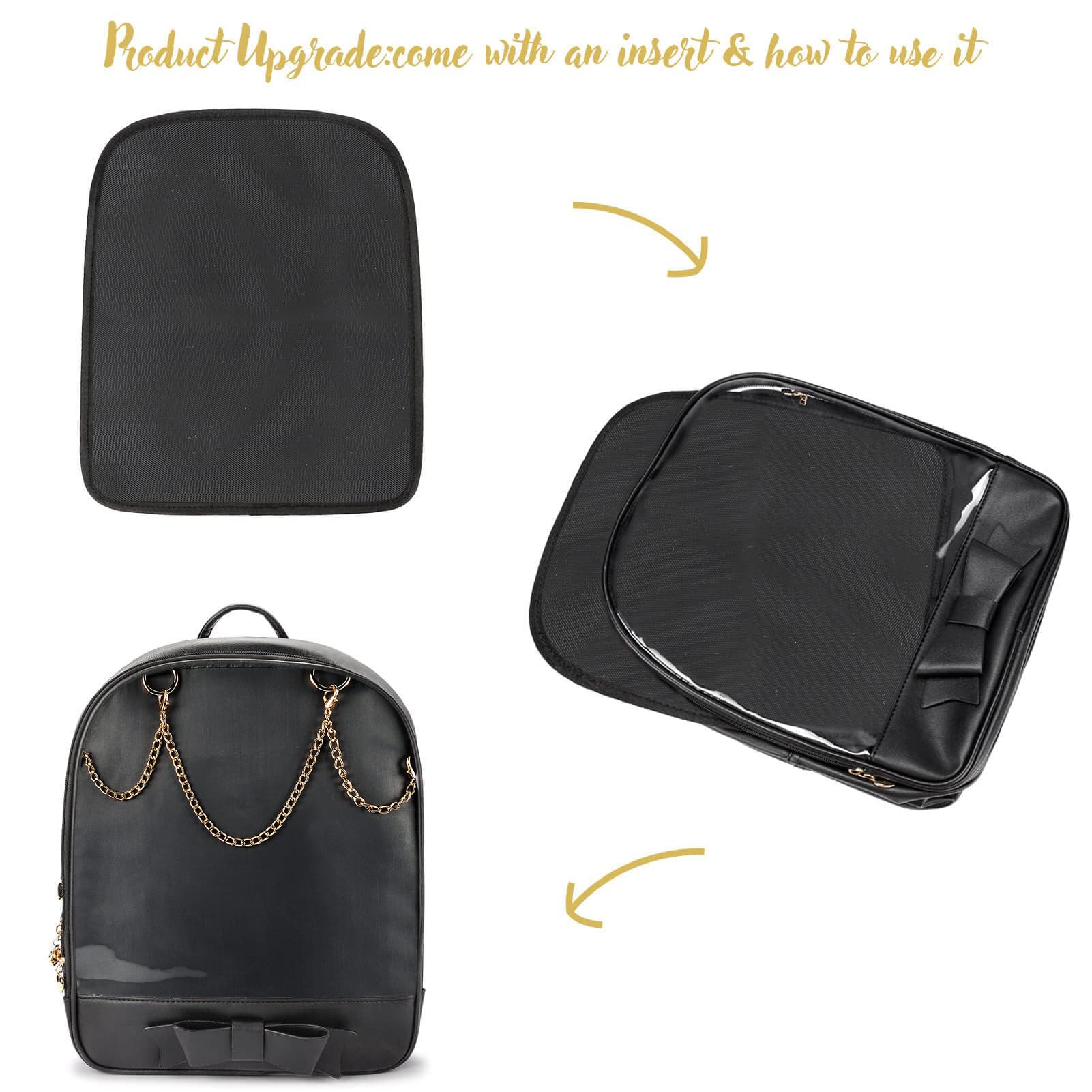 STEAMEDBUN Ita Bag Backpack Bowknot Kawaii Pin Display Backpack Bag with Insert