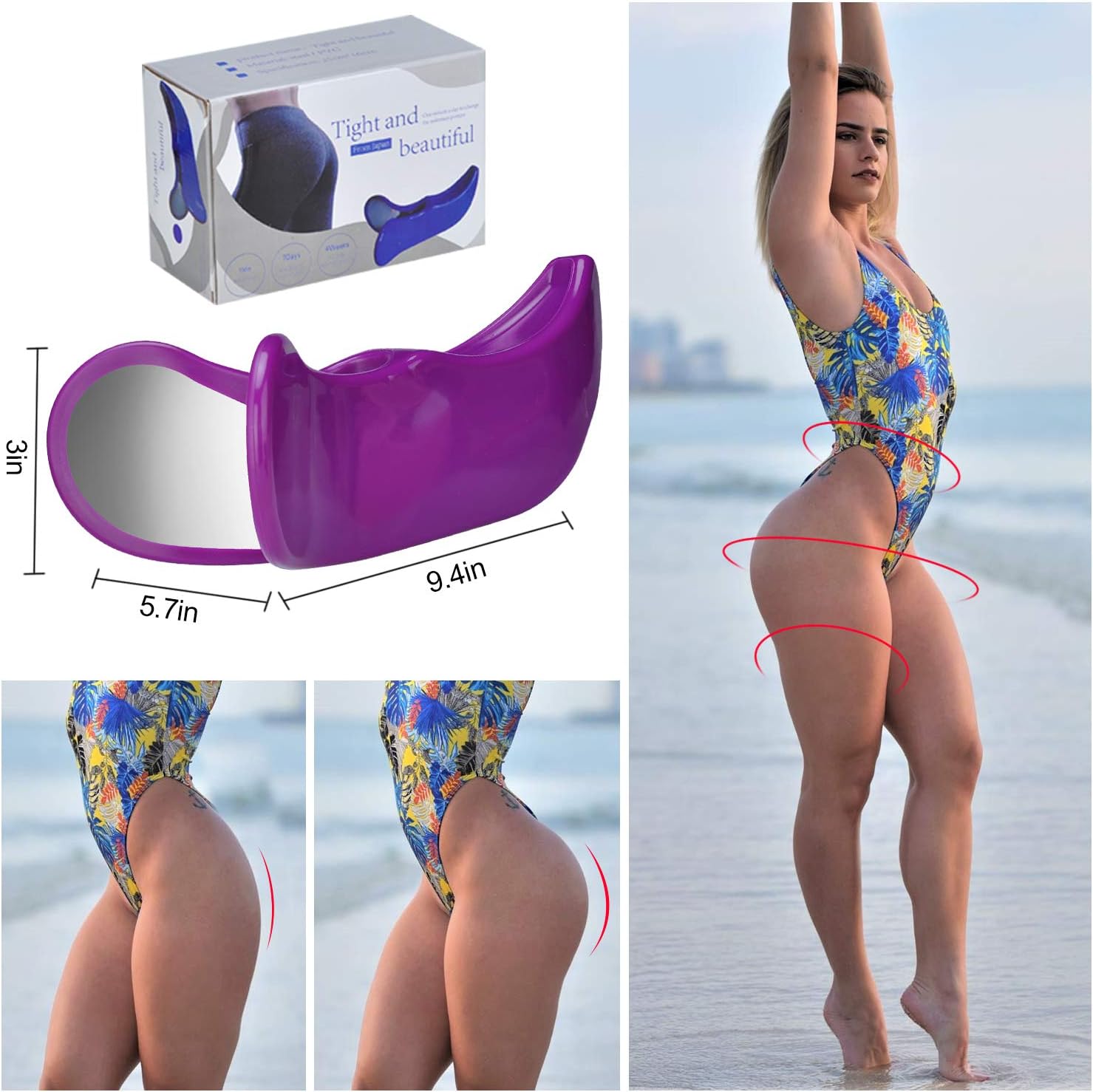 COVVY Super Kegel Exerciser - Pelvic Floor Muscle and Inner Thigh Exerciser, Postpartum Recovery Bladder Control Device, Hip Trainer Clip Buttocks Shape Tools for Women (Purple): Sports & Outdoors