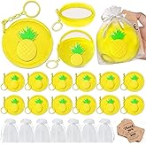 KeeStar 12 Pack Pineapple Coin Purse with Zipper Keychain,Wallet Bag Party Favors for Pineapple Birthday Party Decoration,Fruit Themed Baby Shower,School Carnival Rewards,Travel,Classroom Prize