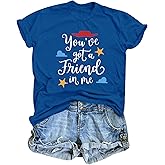 SUPEYA Youve Got A Friend in Me T-Shirt for Women Funny Letter Print Shirt Cute Graphic Short Sleeve Tees Tops