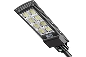 KingHe Solar Street Lights Outdoor: Dusk to Dawn Solar Parking Lot Lights with 3 Modes Motion Sensor Remote Control, 6000K 336 LEDs Commercial Solar Lights for Outside, Yard, Garage, Barn, Driveway