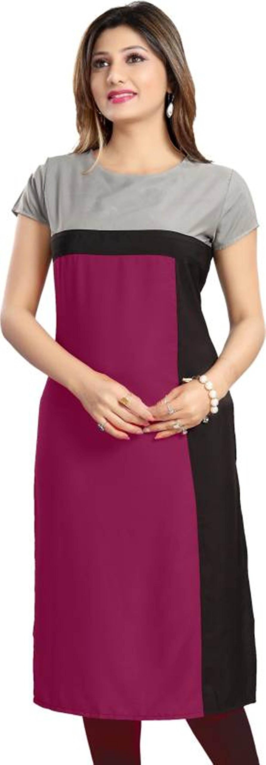 Pavitra Solid Multicolored Straight Kurta (Multicolor)
