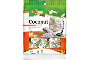 Dulzura Borincana Vegan Coconut Bites Snack Bars (Individually Wrapped), 7.9 Ounce Bag
