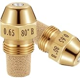 MorningRo 2 Pcs Solid Oil Burner Nozzle, 0.65-80 B, Universal | for Oil Furnace, Burner Parts, 80 Degree Replacement Spray Brass Oil Fuel Burner Nozzle