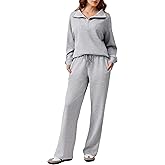 PINSPARK 2 Piece Sets for Women 2025 Fall Outfits Sweatsuit Loose Fit Sweatshirt Wide Leg Sweatpants Matching Set Tracksuit