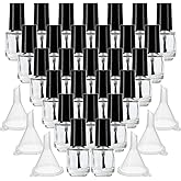 ZENFUN 50 Pack 5ML Empty Nail Polish Bottles, Clear Glass Nail Polish Containers with with Brush Cap & 6 Funnel, Refillable D
