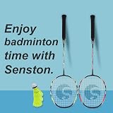Senston 2 Pieces Graphite Shaft Badminton Racket Isometric Head Red Green view 7