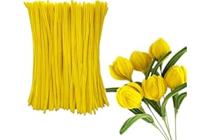 WNYBRIO 200pcs Yellow Pipe Cleaners Bulk Chenille Stems Thick pipecleaners Craft Supplies for DIY Flower Art Craft Creative Projects
