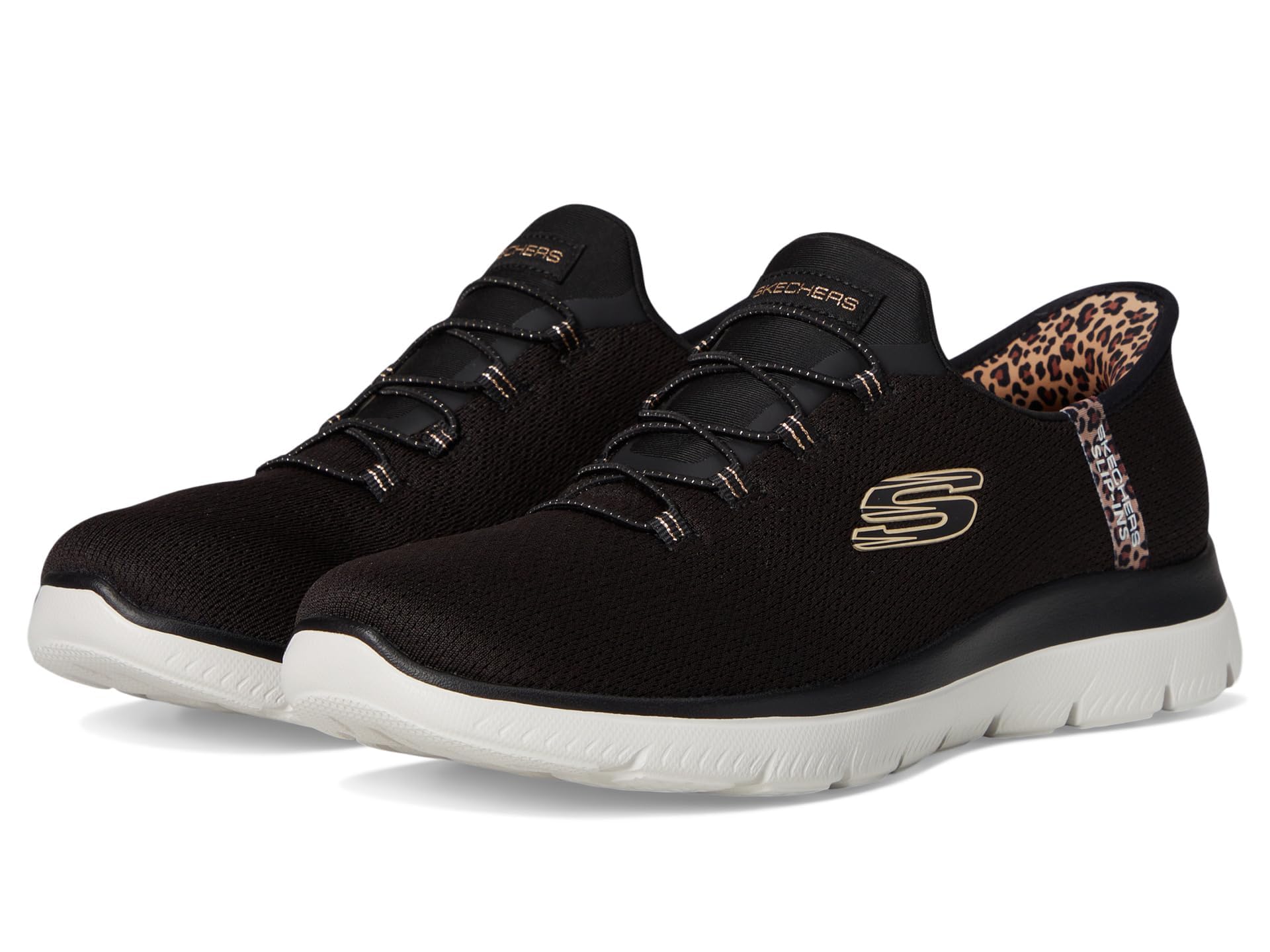 Summits-Leopard Chic Hands Free Slip-INS, BKMT, 5.5