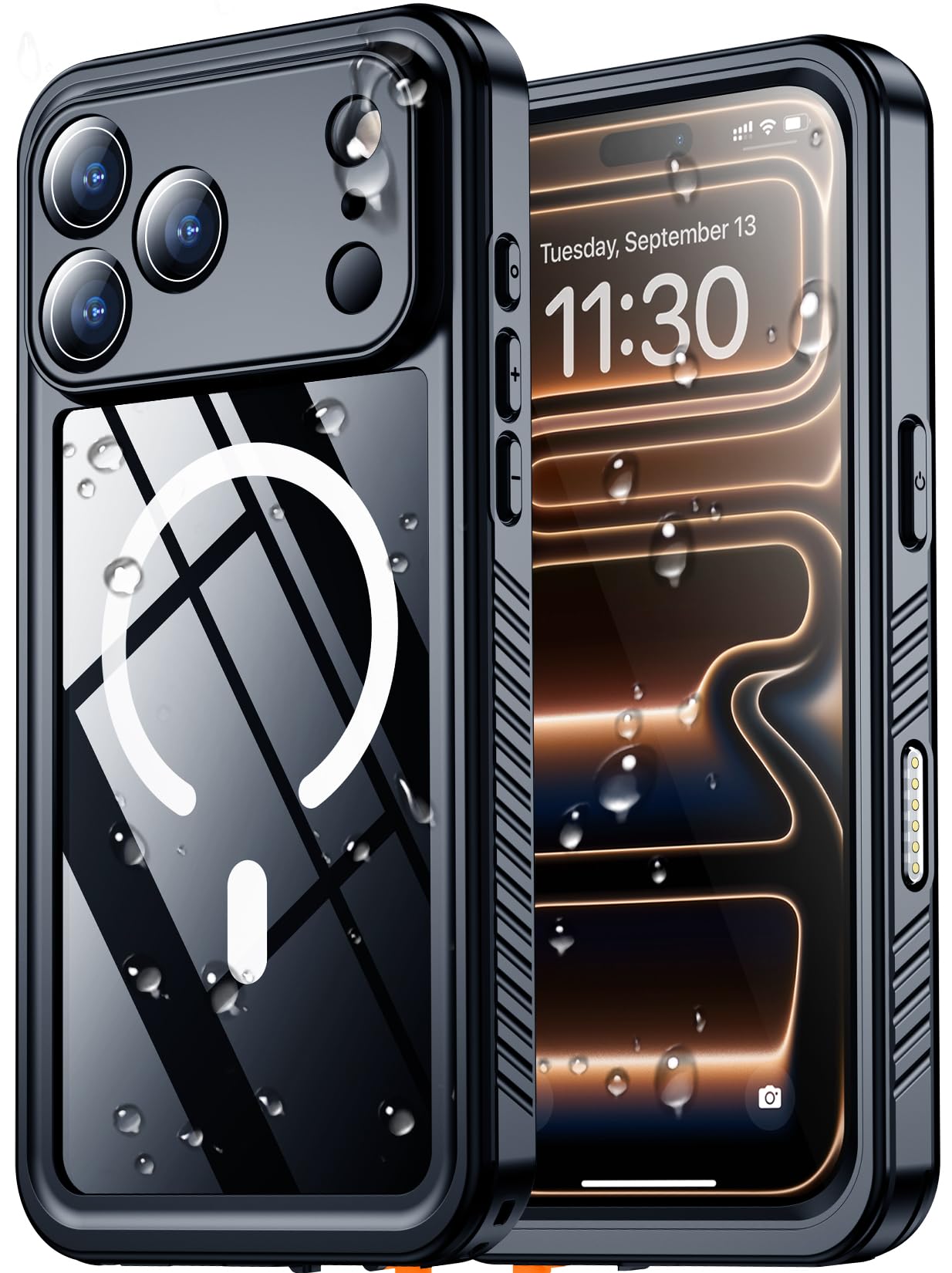 SPIDERCASE Magnetic for iPhone 17 Pro Case Waterproof,Built-in Screen & Camera Lens Protector[IP68 Waterproof] [Military Grade Shockproof] Full Body Protection Cover for iPhone 17 Pro 6.3’’,Black