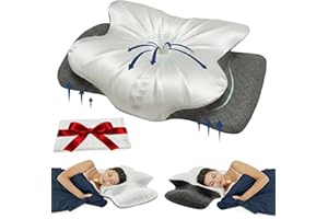 NOCTARA Cervical Pillow for Neck Pain Relief – Includes Extra White Pillowcase – 4 Adjustable Heights, Memory Foam Ergonomic 