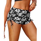Holipick Women Tummy Control Swim Shorts Drawstring Swimsuit Bottoms | Tummy Control Fit, Adjustable Side Ties, Secure Full Lining, No Roll and No Slip ,Durable Stretch Fabric