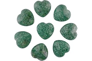 Rockcloud Healing Crystal African Jade Heart Love Carved Palm Worry Stone Chakra Reiki Balancing, 0.59 inch, Pack of 10