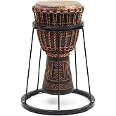 Moxweyeni Lightweight Djembe Stand, Fits All Size Djembes, Elegant | Portable Drum Stand, Carbon Steel Standing Support Frame for Percussion African Bongo Djembe Drum