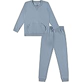 Pink Angel 2-Piece Girls' Fleece Sweatshirt and Jogger Set – Soft Matching Loungewear Outfit for Kids (Sizes 2T-16)