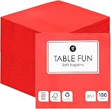 Talking Tables Table Fun 100 x 2ply Red Paper Napkins 33cm Disposable view 8
