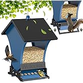 Wildpark Squirrel Proof Bird Feeders for Outdoors, 5LB Metal Hanging Feeders, Large Wild Feeders for Cardinals, Chickadees, Durable Backyard Feeders -One in Blue