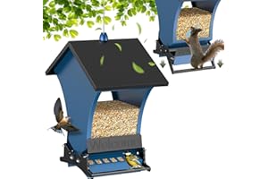 Wildpark Squirrel Proof Bird Feeders for Outdoors, 5LB Metal Hanging Feeders, Large Wild Feeders for Cardinals, Chickadees, Durable Backyard Feeders -One in Blue