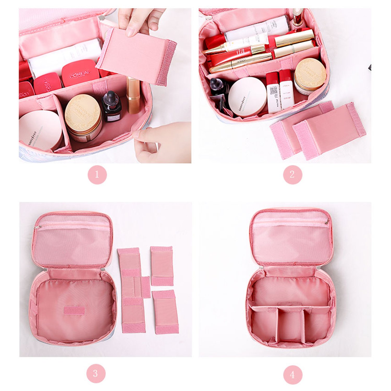 MKPCW Portable Travel Makeup Cosmetic Bags Organizer Multifunction Case Toiletry Bags for Women : Beauty