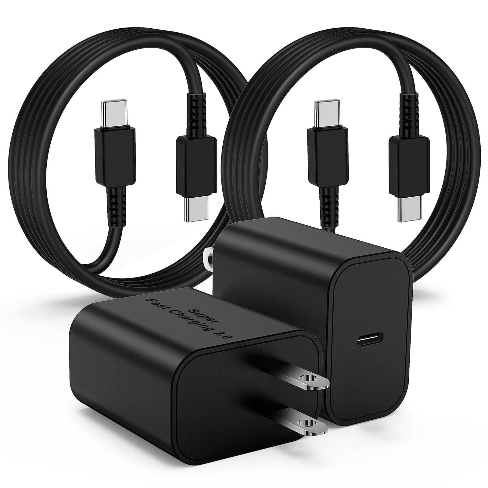 45W USB-C Charger for Samsung Charger Fast Charging, Type C Charger Block 3+5FT USBC to USBC Cable 2Pack for Galaxy S24 Ultra/S24+/S23 S22 S21 Ultra/Plus, iPad Pro/Air/Mini, Android Phone Charger Cord
