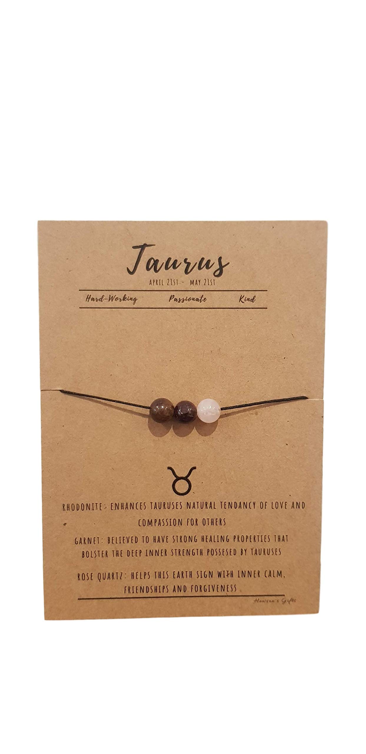 Starsign Bracelet | Horoscope Gift | Healing Crystal Bracelet | Zodiac Bracelet | Ideal Birthday or Christmas Gift (Taurus)