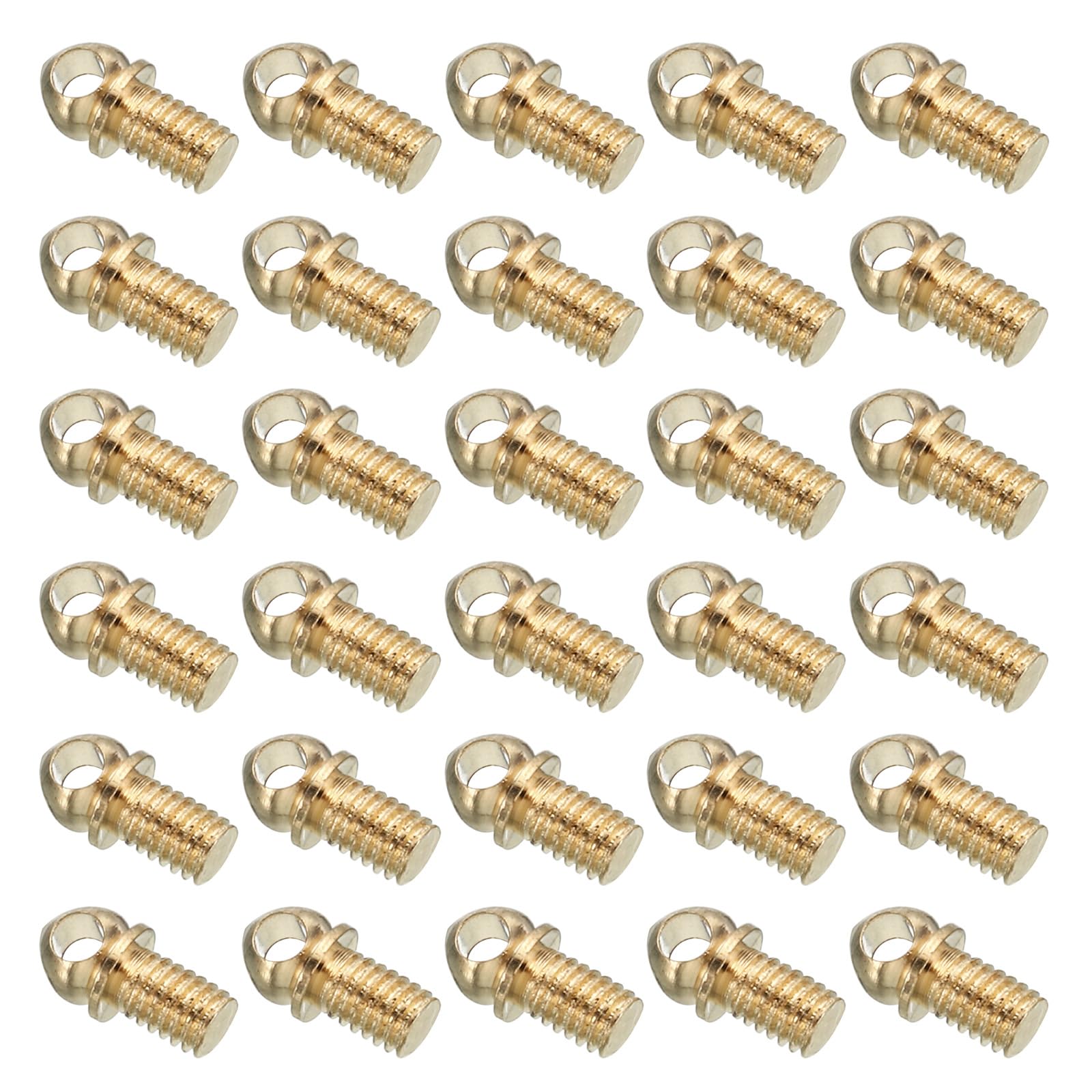 PATIKIL M3x0.5 Eye Bolts, 50 Pack Screw Hook Loop Ring Decorative Light Fixture for Candle Pendant Lamp Chandelier DIY Project, Gold Tone