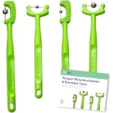 Tongue Tip Lateralization and Elevation Tools | Therapeutic Tool Set for Apraxia, Dysarthria | Improve Feeding Skills, Speech Clarity and Jaw Stability | Jaw Alignment - Set of 4 - Inst. Booklet -Lime