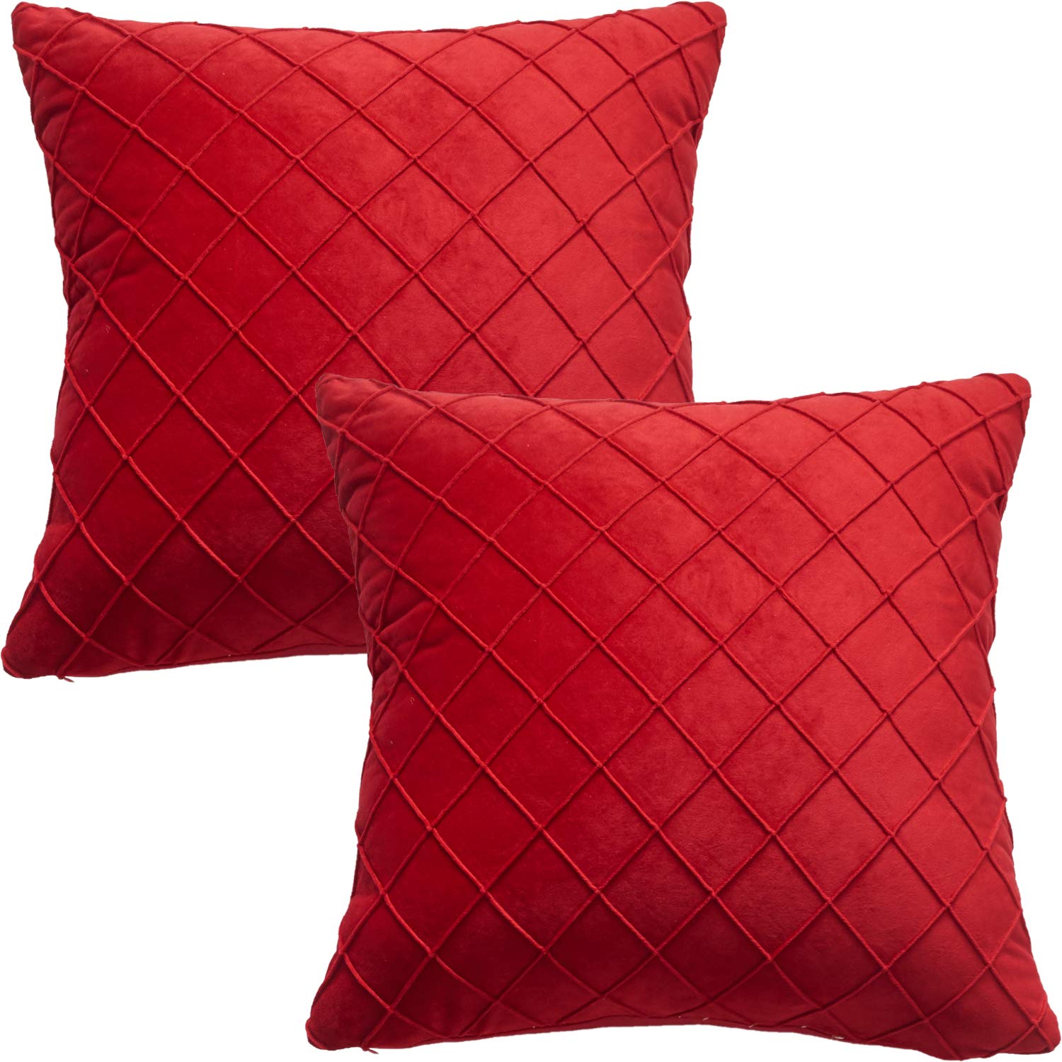 GONOVE Cushion Covers 45X45cm Soft Velvet Decorative Throw Pillow Cases Pack of 2 Square Pillow Covers Pillowcases with Invisible Zipper for Home Couch Sofa Bed, Red