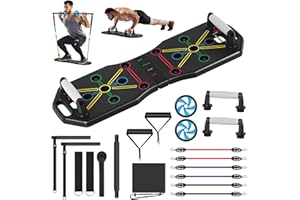 LUPLOM Push Up Board Multi-Functional Push Up Bar Handles Portable Home Workout Equipment Professional Strength Training Pushup Stands with Resistance Bands and Abdominal Roller for Floor Men and Women