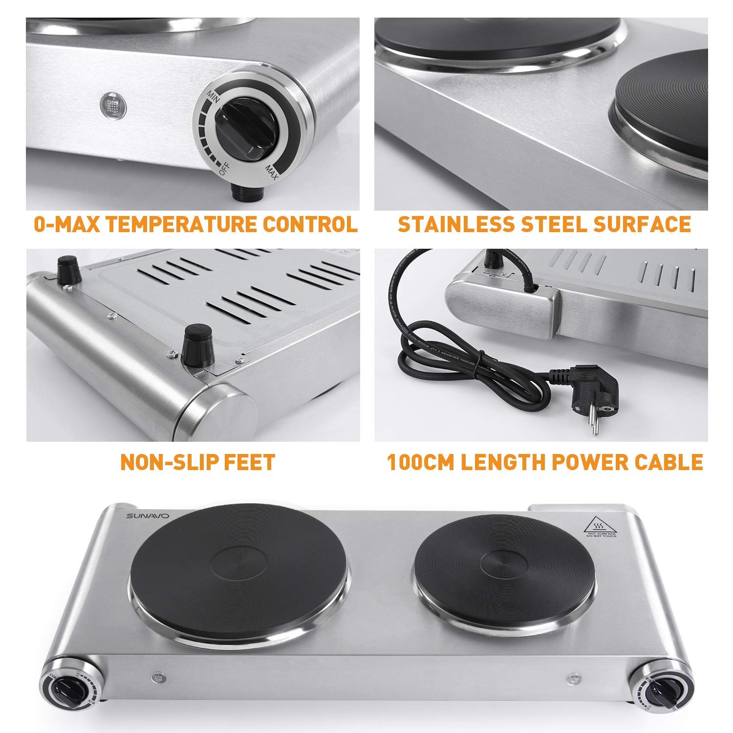 Small Appliances SUNAVO HP06 Portable Electric Hot Plate hob Cooktop