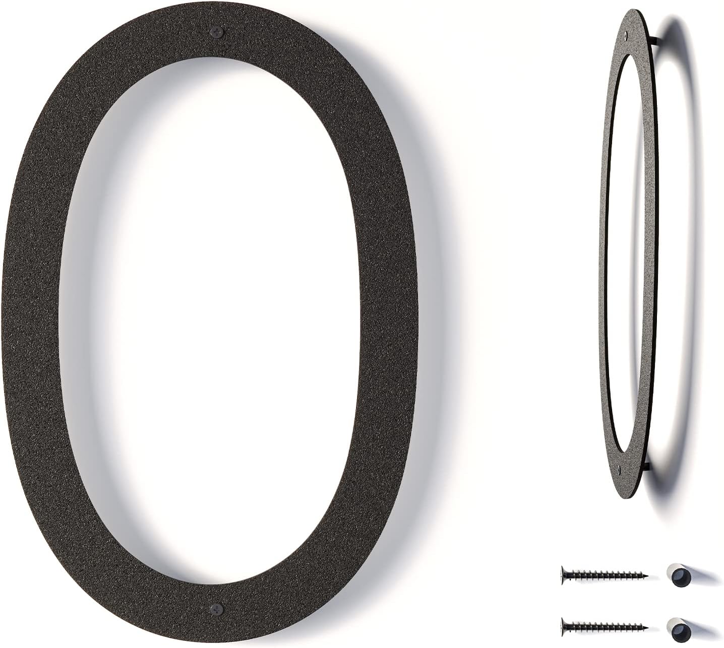 Address Signs - 12 Inch Modern Floating House Numbers for Outside | Large Metal House Numbers for Outdoors | Black Coated Rust-Proof Home Address Numbers/Plaques | Metal Numbers