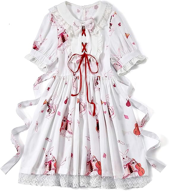 Amazon Co Jp 可愛い春夏のワンピース ロリータワンピース 柔らかい ワンピース 通学 通勤かわいい ロリータ春 夏 レディース 服 ファッション小物