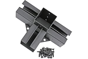 Antsky 2 Pack Stainless Steel 4-Way Right Angle Corner Bracket with Screws for 4×4(Actual Size: 3.5×3.5inch) Wood Beams, Pergola/Gazebo Kit