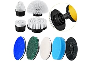 Uniqwamo Replaceable Brush Heads Set, 9 Pack Brush Heads for Electric Spin Scrubber, Brush Heads for Uniqwamo Battery Powered Scrubber, Electric Shower Scrubber for Cleaning Bathroom, Kitchen, Car