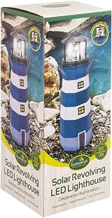 GardenKraft Solar Revolving LED Lighthouse Garden Decoration 40cm High view 2
