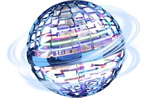 Flying Orb Ball Toys, Magic Hover Ball, Hand Controlled Spinner Mini Drone, Boomerang Ball with 360° Rotating RGB LED Lights,