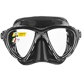 Cressi Scuba Diving Masks with Inclined Tear Drop Lenses for More Downward Visibility , Air and Eyes Evolution: Made in Italy