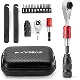 ROCKBROS 14‑in‑1 Bike Tool Magnetic Repair Tool Kit Reversible Wrench | Upgraded Magnetic Foldable Bit Lock Premium, 72‑Tooth 5&deg; Swing Arc Ratchet Wrench, 2 Versions for Road Mountain &amp; E‑Bike