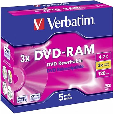 Verbatim 43450 DVD-RAM 3x 4.7GB 5 Pack Rewritable Discs