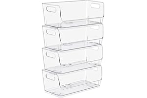 Sorbus Stackable Storage Bins Open Front, Clear Stackable Storage Bins, Pantry Bins for Storage and Organization, Acrylic Sta