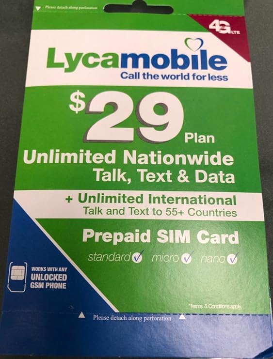Lycamobile USA Sim Card PRELOADED WITH 29 Unlimited Amazon.de Elektronik