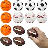 Mini Sports Balls 2.5 inch for Kids Small Foam Balls for Toddlers with Soccer Ball,Basketballs,Footballs,Baseballs Foam Stress Balls Party Favor Outdoor Play Toy Gift. (12 Mix Balls)
