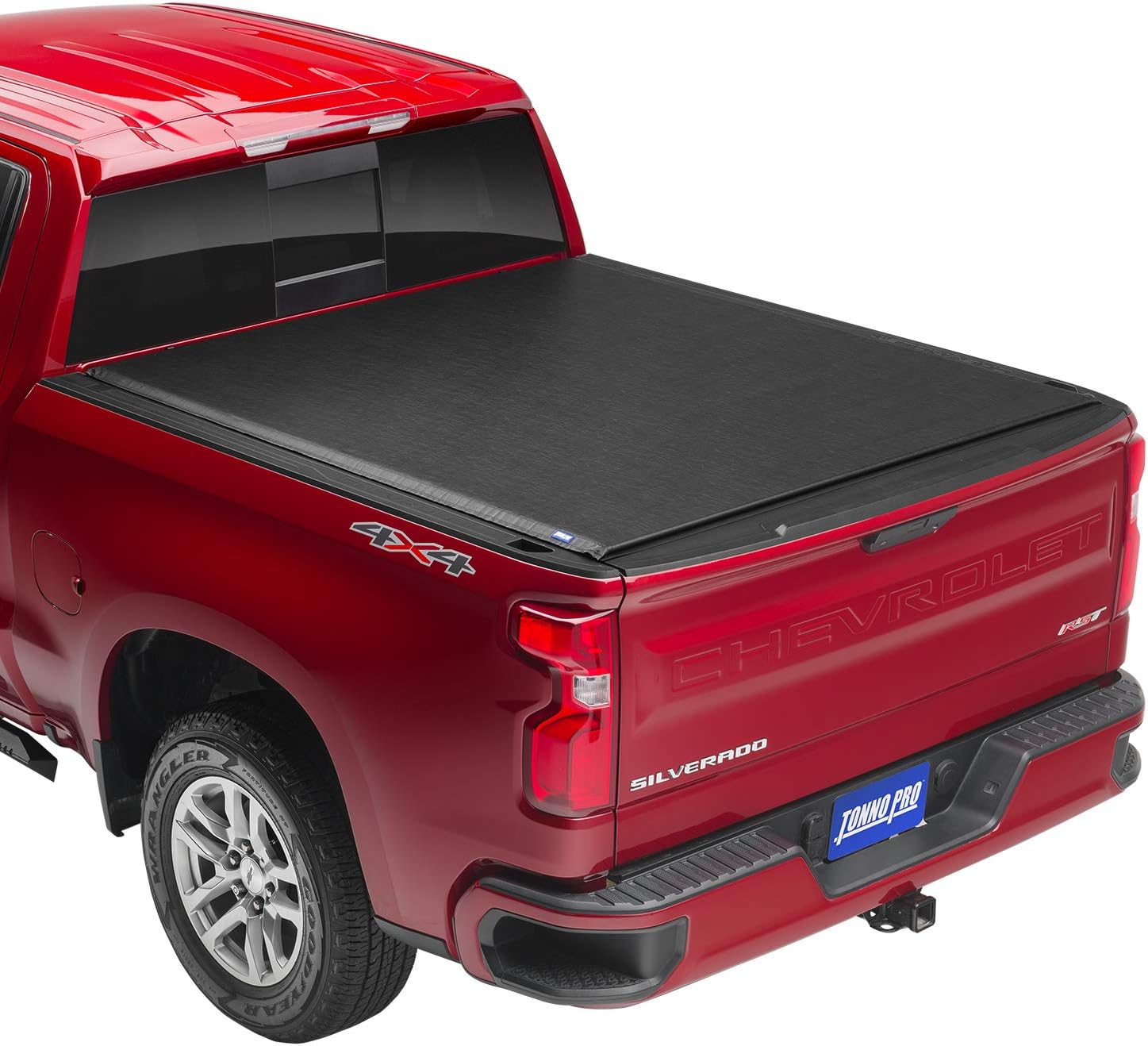 Tonno Pro Lo Roll, Soft Roll-up Truck Bed Tonneau Cover | LR-1080 | Fits 2014-2018, 19 Ltd/Lgcy Chevy/GMC Silverado/Sierra 1500/2500/3500 8' 2" Bed (97.8"), Black