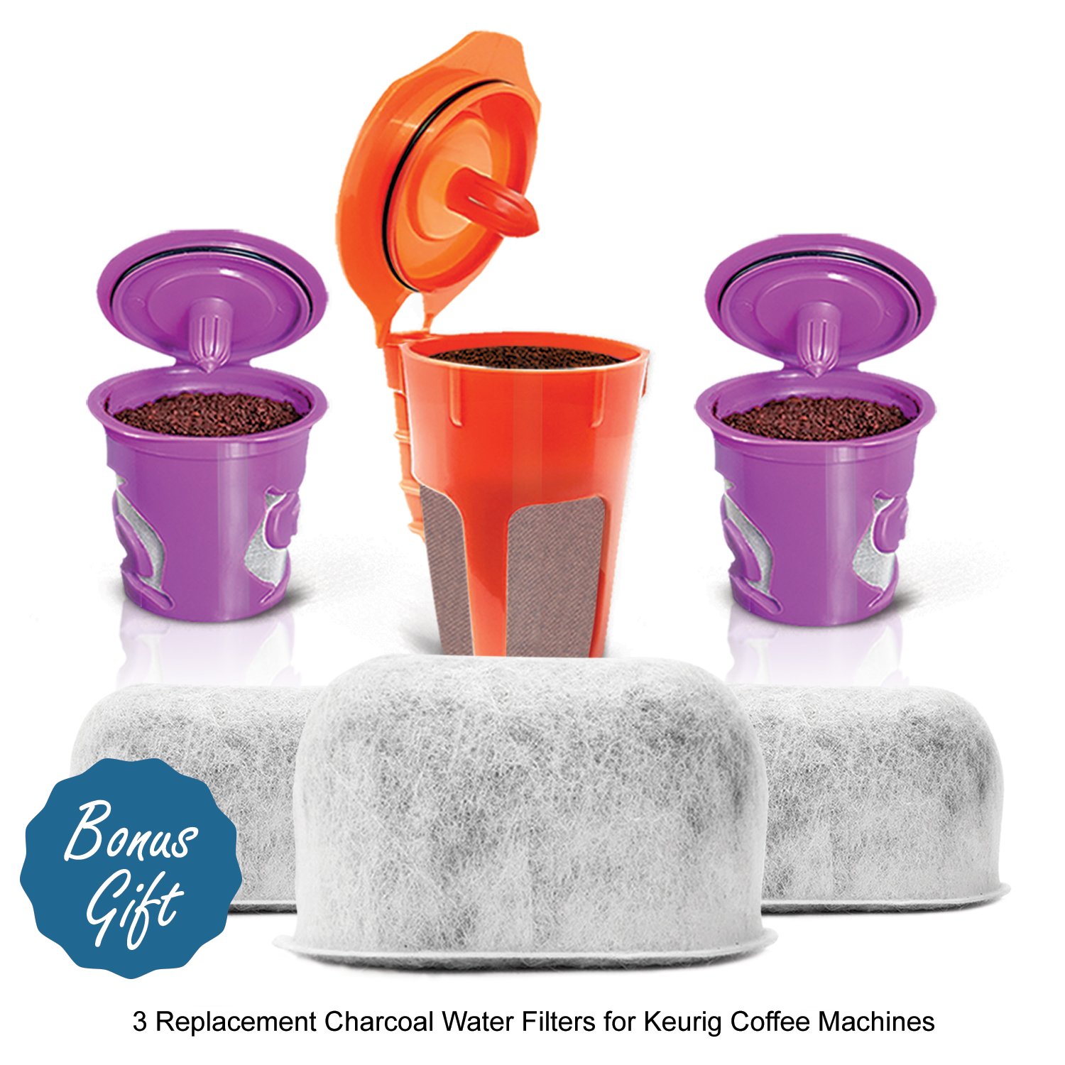 2 Reusable Kcups 1 Reusable Carafe Kcup And 3 Replacement Charcoal Water Filt.. 25 719UUnrqn3L