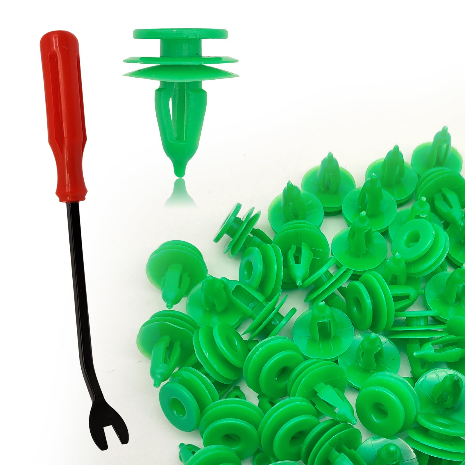 Photo 1 of 100PCS Door Panel Retainer Clips 8mm Retainer Clip Compatible with GrandCheroKe, Chrysler Cirrus Dodge with 1Pcs Fastener Remover 6503204