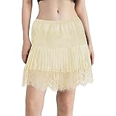 tagunop Women's Mini Lace Slip Skirt Removable Layering Shirt Extender Half Length Undershirt Skirt