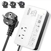 1600W 220V to 110V Converter Power Any U.S. Appliance in 220-250V Countries | International Power Adapter Voltage Converter Combo, Real 1600W Continuous Pure Sine Wave Power, No Load-Type Restrictions